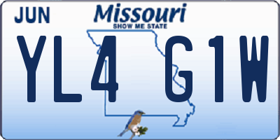 MO license plate YL4G1W