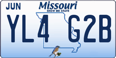 MO license plate YL4G2B