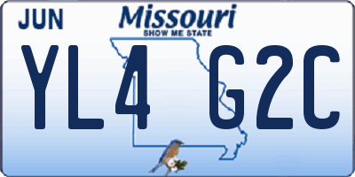 MO license plate YL4G2C
