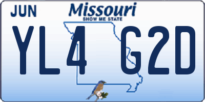 MO license plate YL4G2D