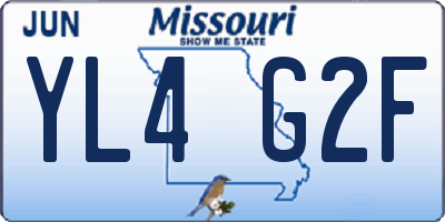 MO license plate YL4G2F
