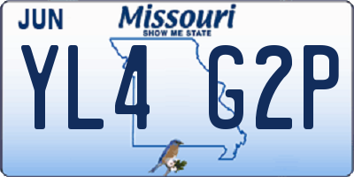MO license plate YL4G2P