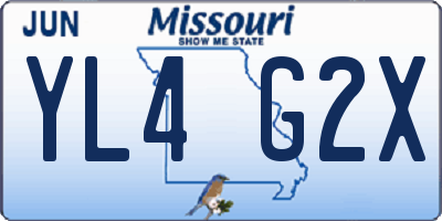 MO license plate YL4G2X