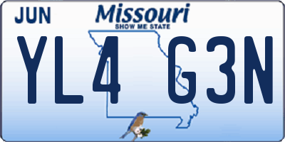 MO license plate YL4G3N