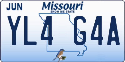 MO license plate YL4G4A
