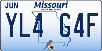 MO license plate YL4G4F