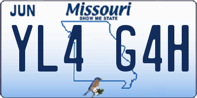 MO license plate YL4G4H
