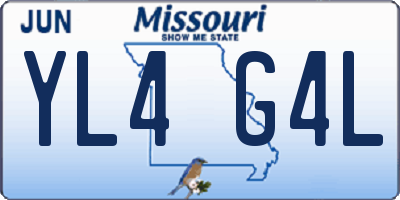 MO license plate YL4G4L