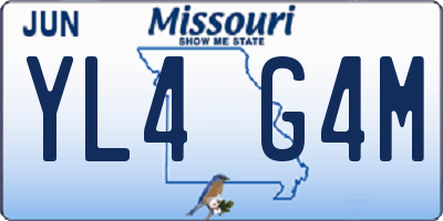 MO license plate YL4G4M