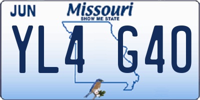 MO license plate YL4G4O