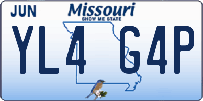 MO license plate YL4G4P