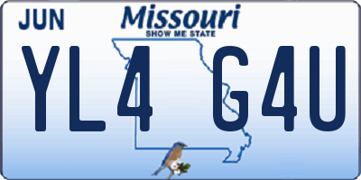 MO license plate YL4G4U