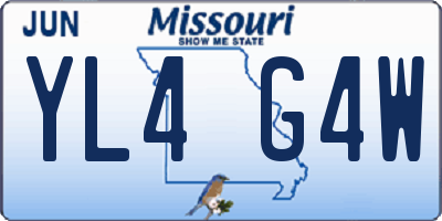 MO license plate YL4G4W