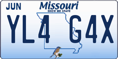MO license plate YL4G4X