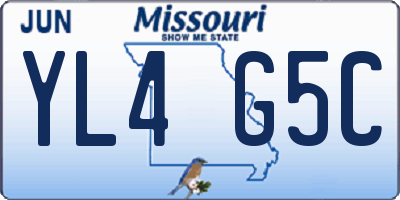 MO license plate YL4G5C