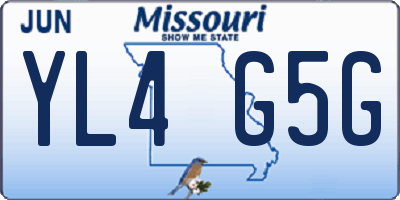 MO license plate YL4G5G