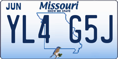 MO license plate YL4G5J