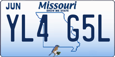 MO license plate YL4G5L