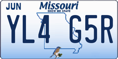 MO license plate YL4G5R