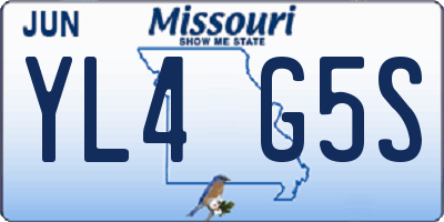 MO license plate YL4G5S