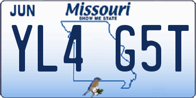 MO license plate YL4G5T