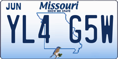 MO license plate YL4G5W