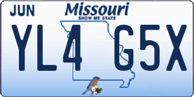 MO license plate YL4G5X
