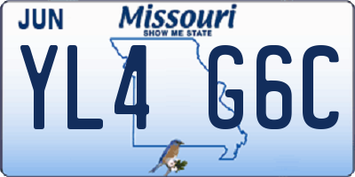 MO license plate YL4G6C