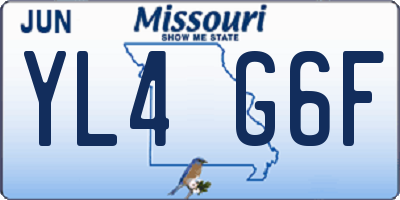 MO license plate YL4G6F
