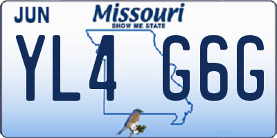 MO license plate YL4G6G