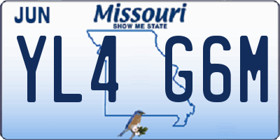 MO license plate YL4G6M