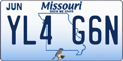 MO license plate YL4G6N