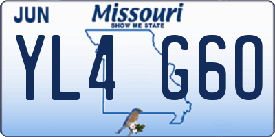 MO license plate YL4G6O
