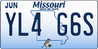 MO license plate YL4G6S