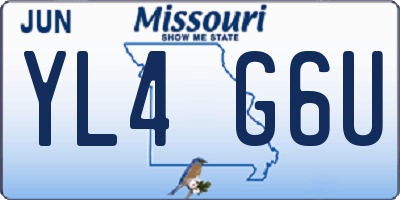MO license plate YL4G6U