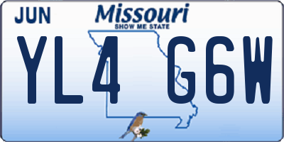 MO license plate YL4G6W