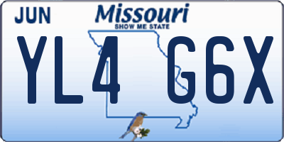 MO license plate YL4G6X