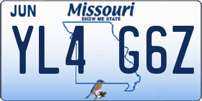 MO license plate YL4G6Z
