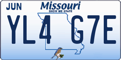 MO license plate YL4G7E