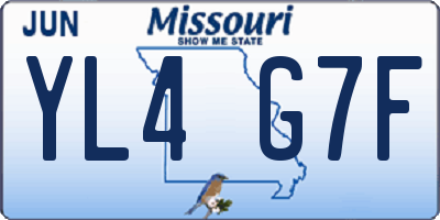 MO license plate YL4G7F