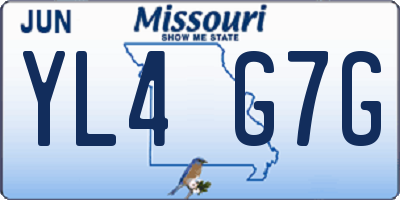 MO license plate YL4G7G