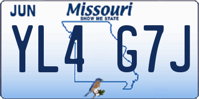 MO license plate YL4G7J