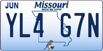 MO license plate YL4G7N