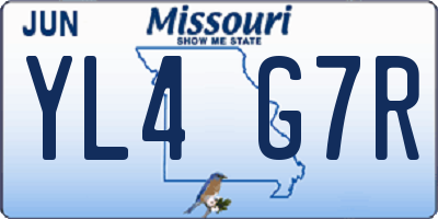MO license plate YL4G7R