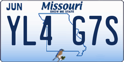 MO license plate YL4G7S