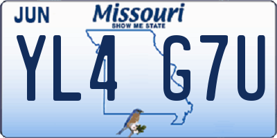 MO license plate YL4G7U