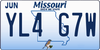 MO license plate YL4G7W