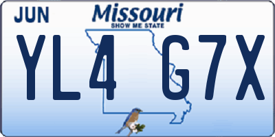 MO license plate YL4G7X