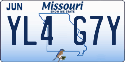 MO license plate YL4G7Y