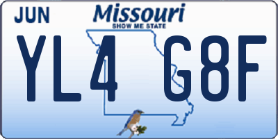 MO license plate YL4G8F